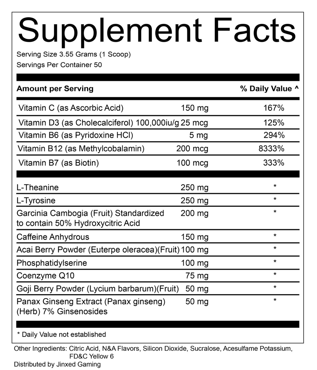 Peach Ice Tea Nootropic Energy Supplement - Jinxed Gaming